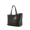 Shopping bag Dior Panarea modello piccolo in tela cannage nera e pelle nera - 00pp thumbnail