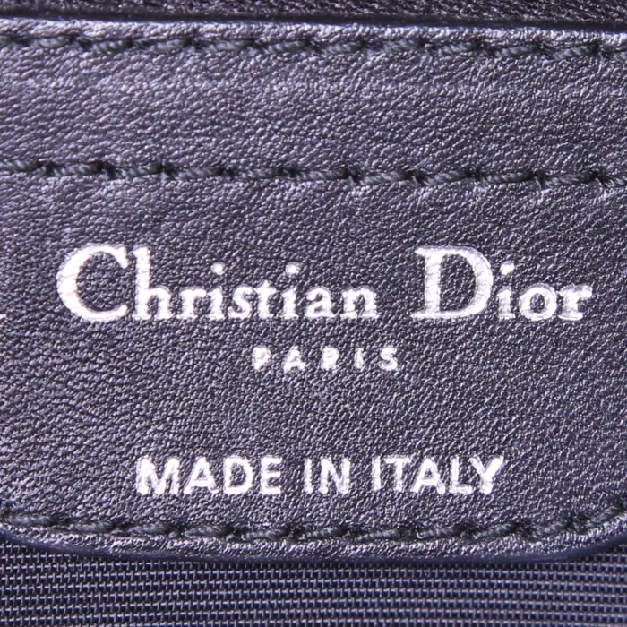 Bolso Cabás Dior Panarea modelo pequeño en lona cannage negra y cuero negro - Detail D3