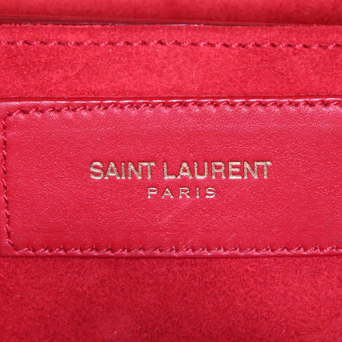 Yves Saint Laurent Chyc pouch in red leather - Detail D3