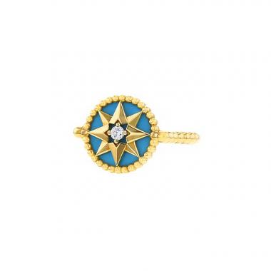 Anello Dior Rose des vents in oro giallo,  turchese e diamante