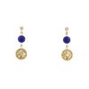 Paire de pendants d'oreilles Dior Rose des vents en or jaune,  lapis-lazuli et diamants - 00pp thumbnail