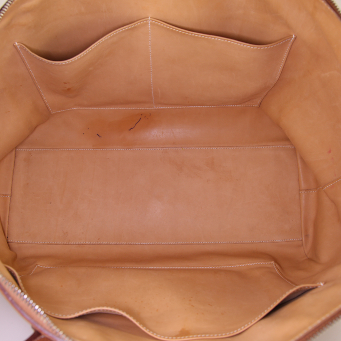 Hermes Paris-Bombay handbag in gold togo leather - Detail D2