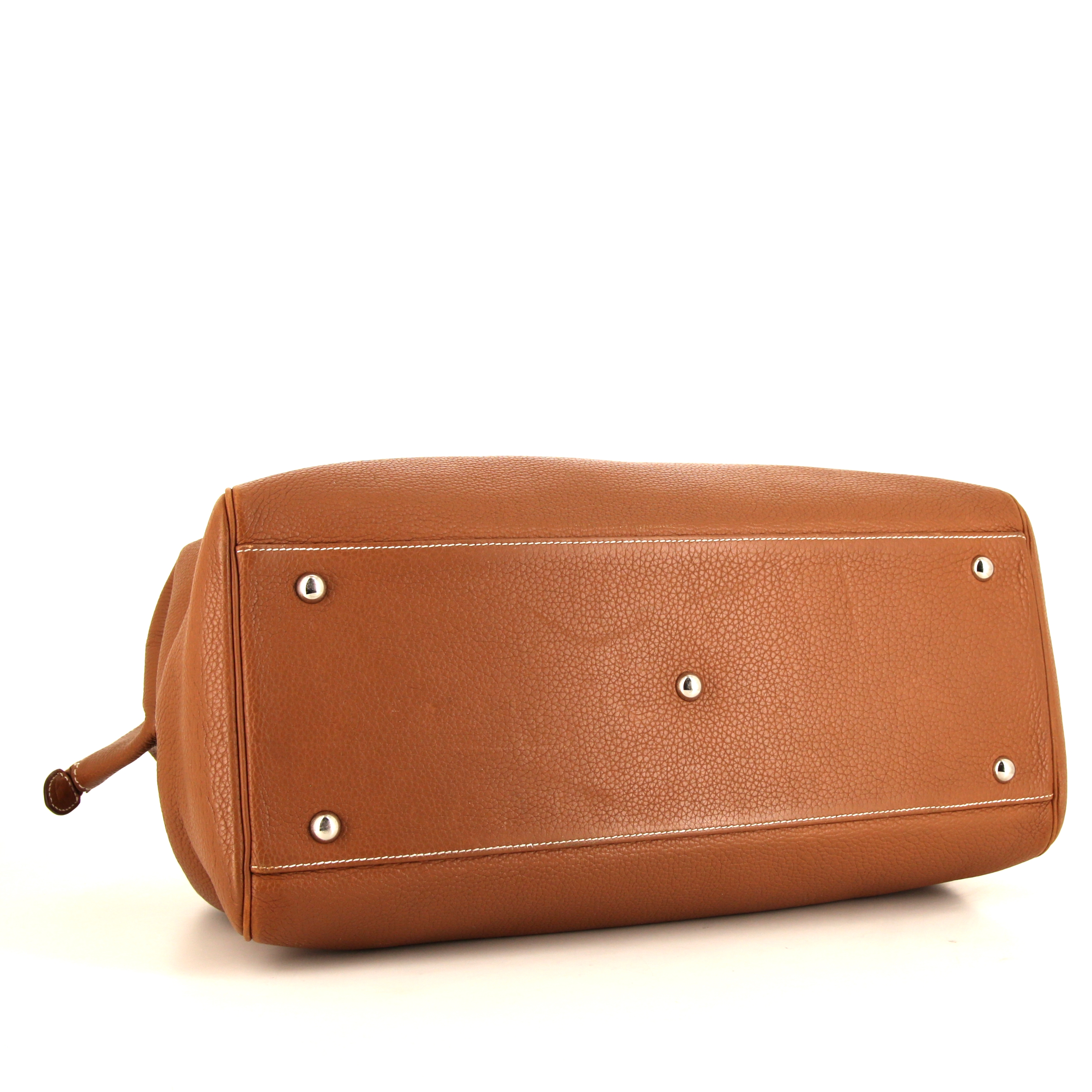 Sac à main Hermes Paris-Bombay en cuir togo gold - Detail D4