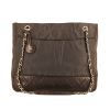 Bolso para llevar al hombro Chanel Vintage Shopping en lona marrón y cuero marrón - 360 thumbnail