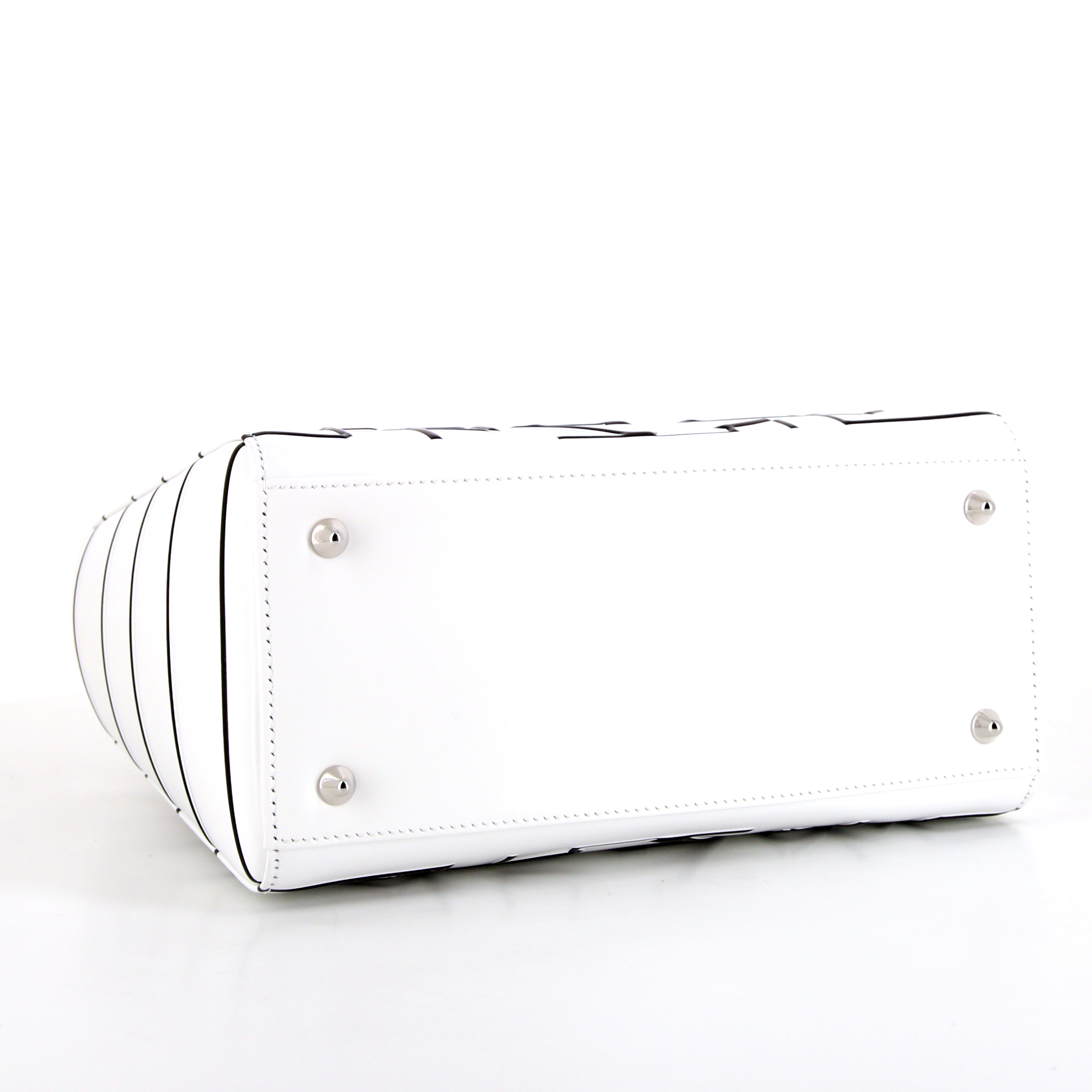 Borsa Dior Lady Dior Edition Limitée Eduardo Terrazzas in pelle bianca e nera con decori geometrici - Detail D5