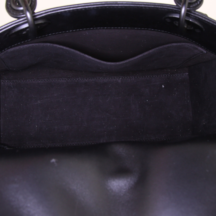 Bolso de mano Dior Lady Dior Edition Limitée en cuero negro - Detail D3