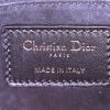 Dior Lady Dior Limited Edition medium model handbag in black and white bicolor leather and blue canvas - Detail D4 thumbnail