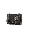 Chanel Timeless Maxi Jumbo handbag in black patent quilted leather - 00pp thumbnail