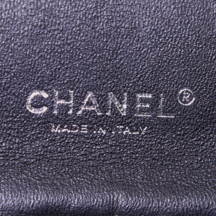 Borsa Chanel Timeless Maxi Jumbo in pelle verniciata e foderata nera - Detail D4