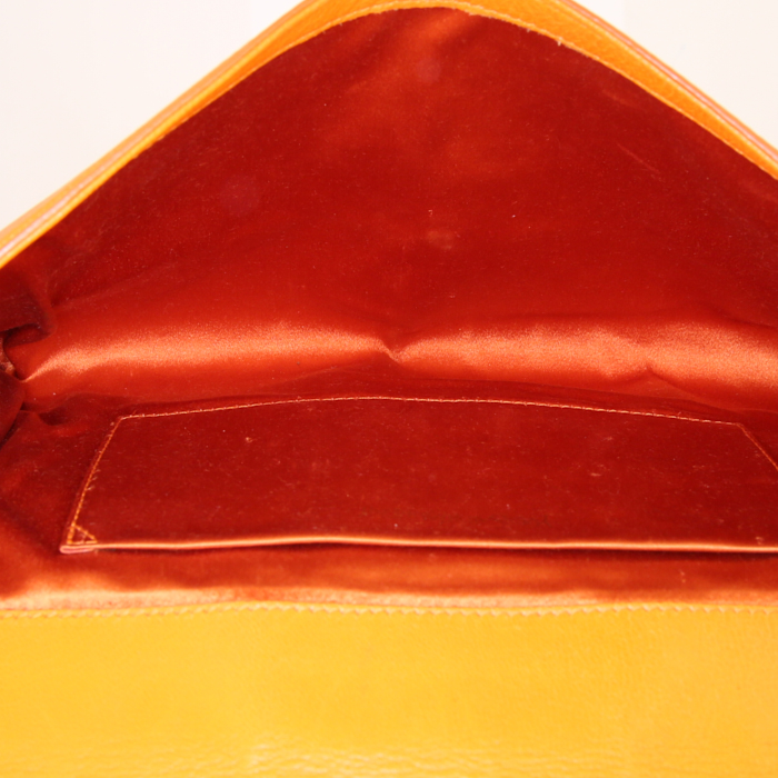 Saint Laurent Belle de Jour pouch in orange leather - Detail D2
