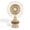 Georges Pelletier, rare and vintage "Sun" lamp in brown and white enamelled chamotte clay, from the 1960's - 00pp thumbnail