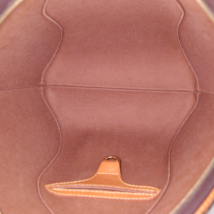 Sac à main Louis Vuitton Ellipse en toile monogram marron et cuir naturel - Detail D2