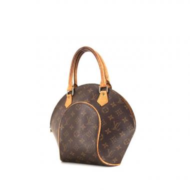 Bolso de mano Louis Vuitton Ellipse en lona Monogram marrón y cuero natural