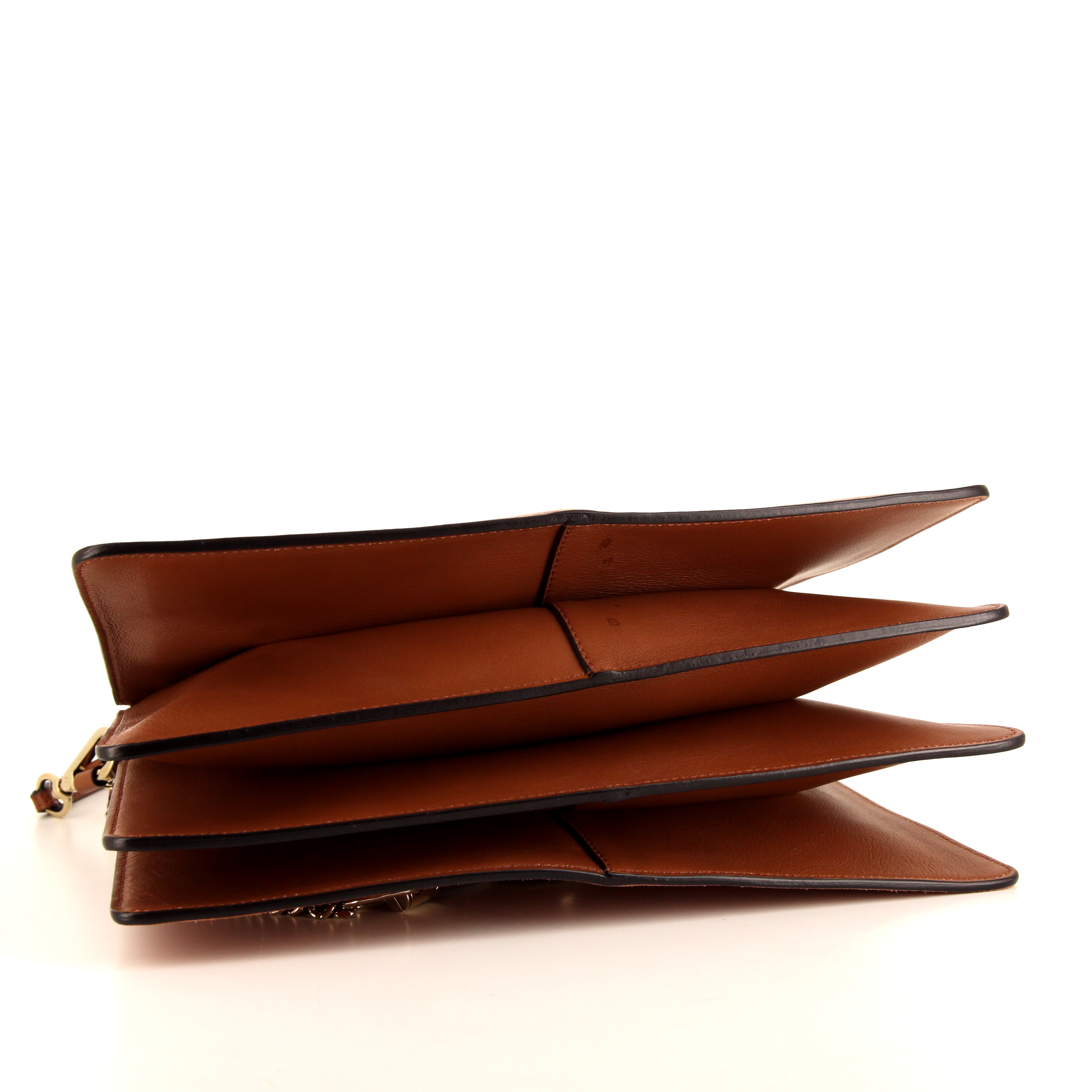 Chloé Faye shoulder bag in brown Rouille suede and grey python - Detail D4