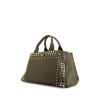 Prada Shopping shopping bag in khaki canvas - 00pp thumbnail