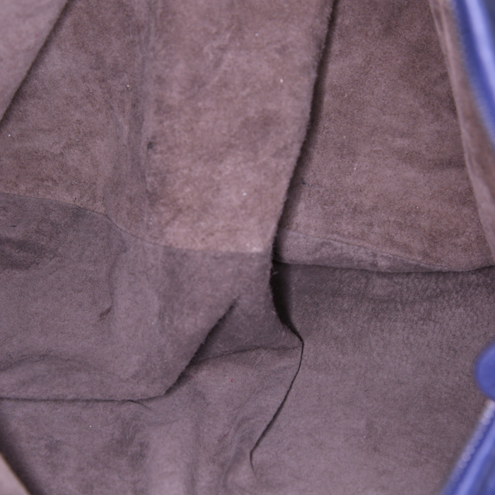 Borsa Bottega Veneta Veneta modello grande in pelle intrecciata blu - Detail D2
