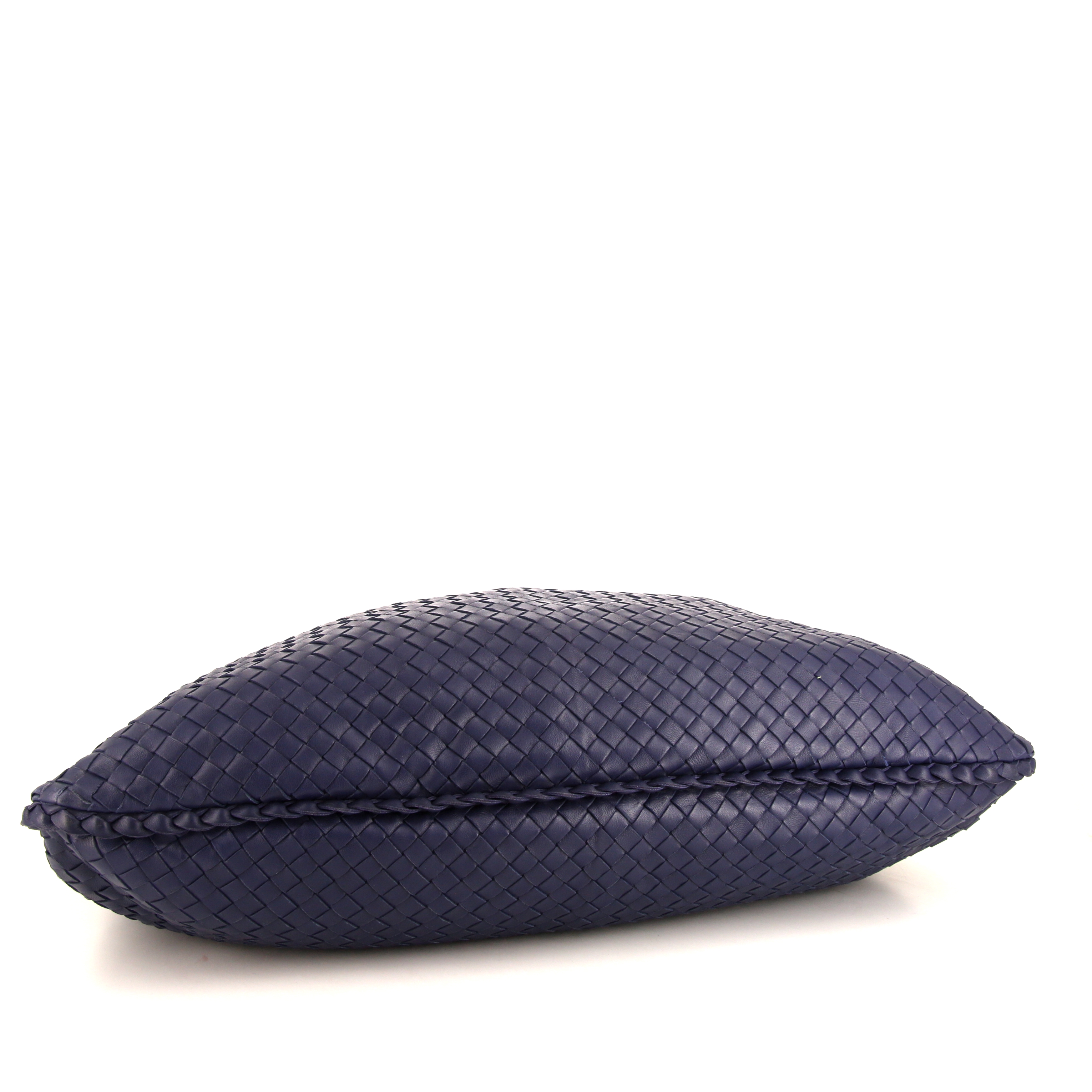 Borsa Bottega Veneta Veneta modello grande in pelle intrecciata blu - Detail D4