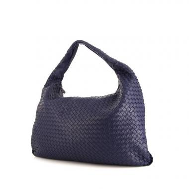 Bolso de mano Bottega Veneta Veneta modelo grande en cuero intrecciato azul
