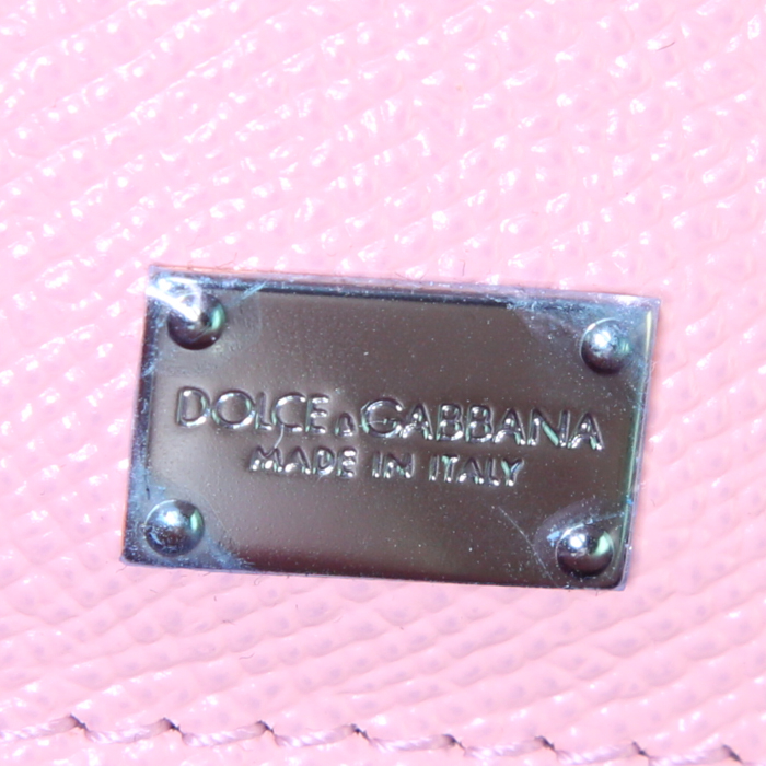 Borsa a tracolla Dolce & Gabbana Sicily in pelle martellata rosa raffigurante una serie di personaggi - Detail D4