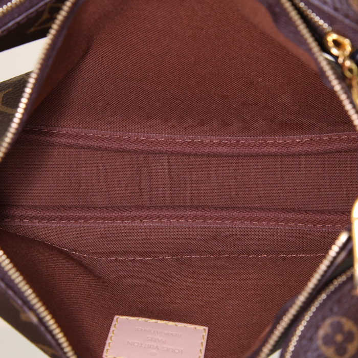 Pochette Louis Vuitton Multi-Pochette Accessoires in tela monogram marrone e pelle naturale - Detail D3