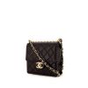 Bolso bandolera Chanel en cuero acolchado negro y perla - 00pp thumbnail