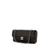 Chanel East West handbag in black quilted grained leather - 00pp thumbnail