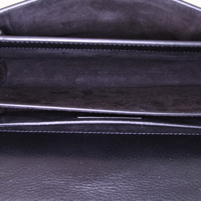 Bolso bandolera Saint Laurent Sunset en cuero negro - Detail D3