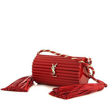 Borsa a tracolla Saint Laurent Opyum Box in plexiglas rosso