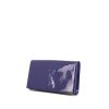 Pochette Saint Laurent Belle de Jour in pelle verniciata blu - 00pp thumbnail