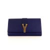 Pochette Yves Saint Laurent Chyc in pelle blu - 360 thumbnail