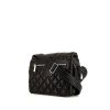Bolso bandolera Chanel Coco Cocoon en lona acolchada negra y cuero negro - 00pp thumbnail