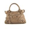 Balenciaga Velo handbag in brown leather - 360 thumbnail