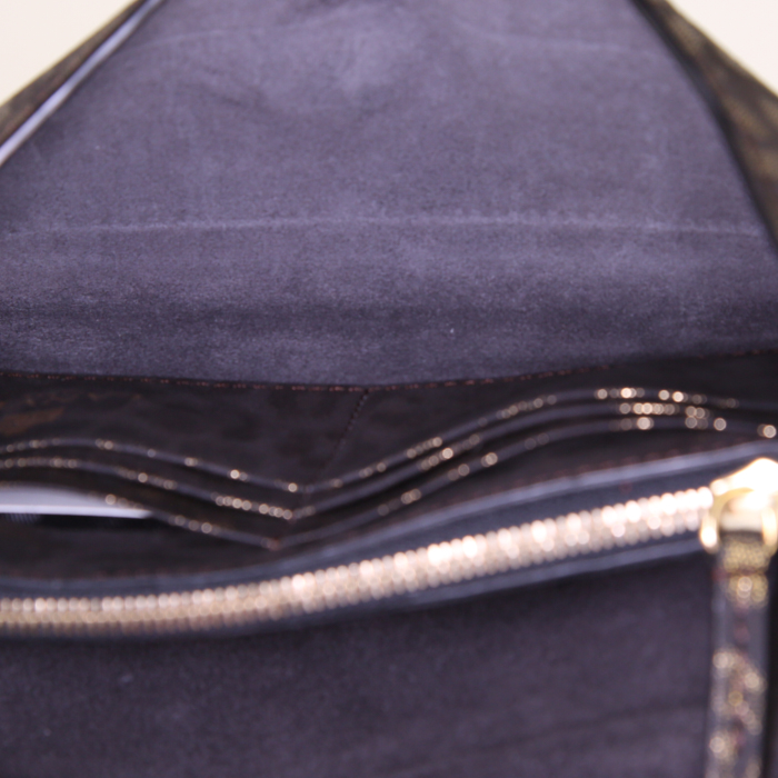 Lanvin clutch in black and gold canvas - Detail D2