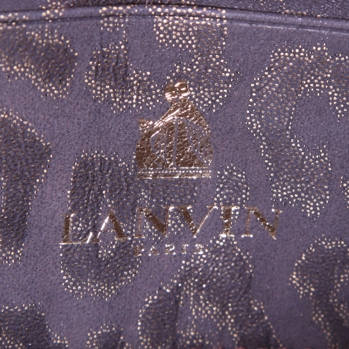 Minaudière Lanvin en toile noire et dorée - Detail D3
