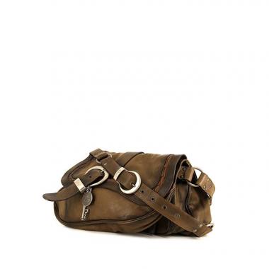 Borsa Dior Gaucho in pelle verde kaki e marrone