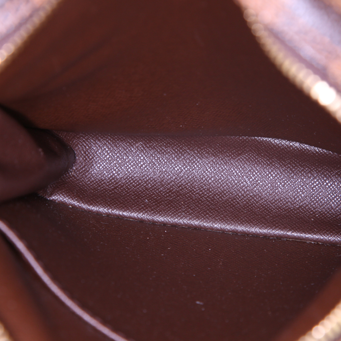 Louis Vuitton Danube	 shoulder bag in brown damier canvas and brown leather - Detail D2