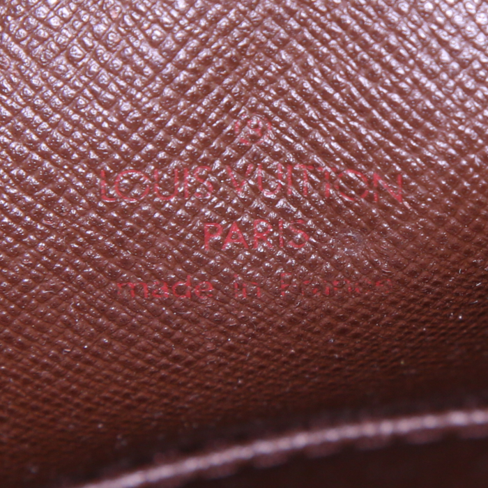 Bolso bandolera Louis Vuitton Danube	 en lona a cuadros marrón y cuero marrón - Detail D3