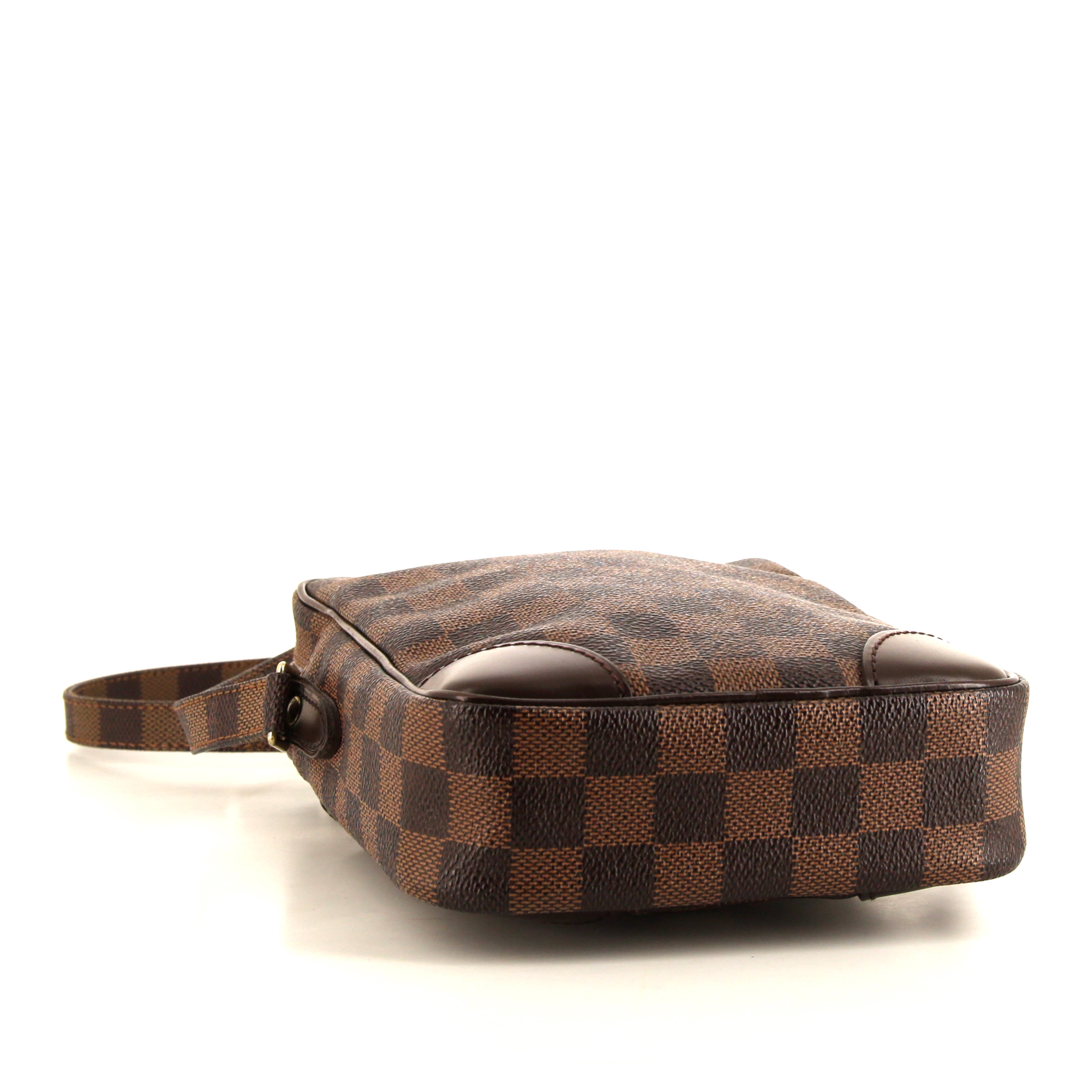 Louis Vuitton Danube	 shoulder bag in brown damier canvas and brown leather - Detail D4