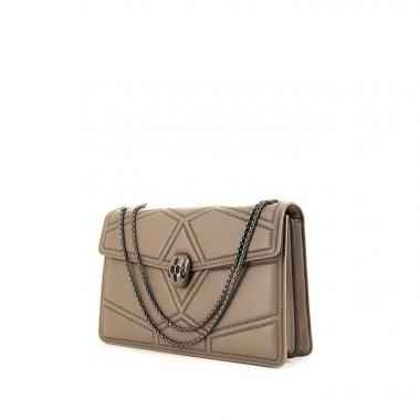 Bolso para llevar al hombro o en la mano Bulgari Serpenti en cuero gris