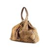 Shopping bag Gucci in pitone e pelle marrone - 00pp thumbnail