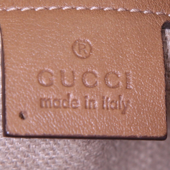 Shopping bag Gucci in pitone e pelle marrone - Detail D3