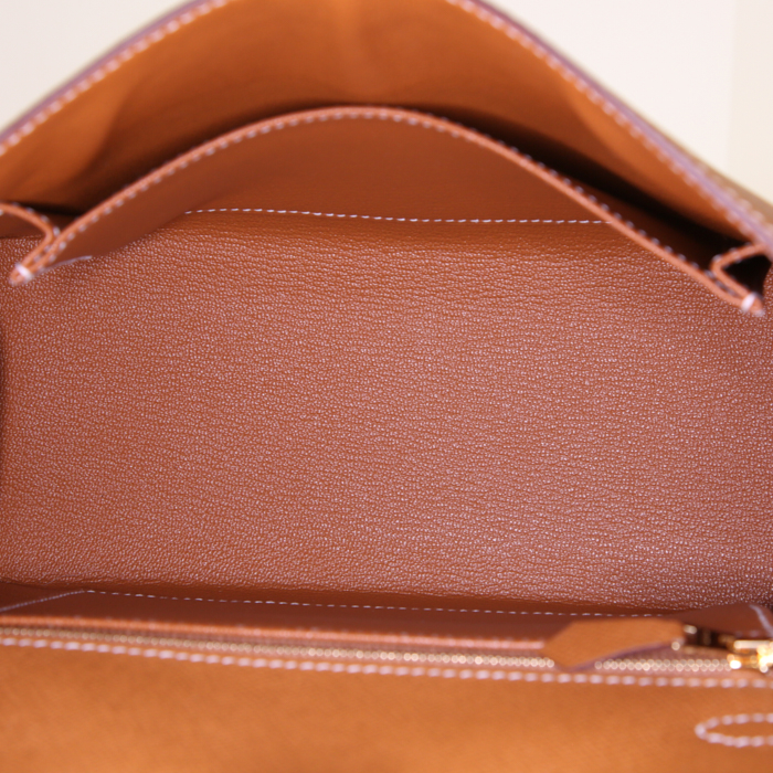 Borsa Hermes Kelly 25 cm in pelle Epsom gold - Detail D3