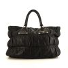 Prada Gaufre handbag in black quilted leather - 360 thumbnail