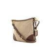 Prada Jacquard shoulder bag in beige logo canvas and brown leather - 00pp thumbnail
