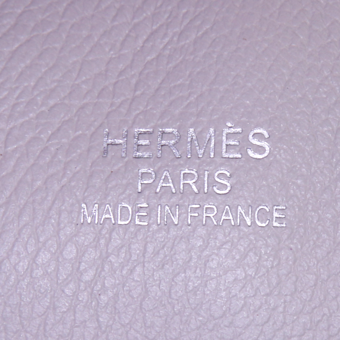 Hermes Bolide - Travel Bag travel bag Baseball in Gris Perle and red Evercolor leather - Detail D4