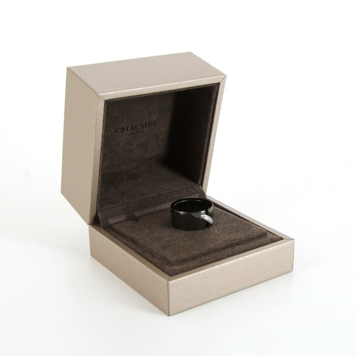 Anello Chaumet Lien in ceramica nera,  oro bianco e diamanti - Detail D2