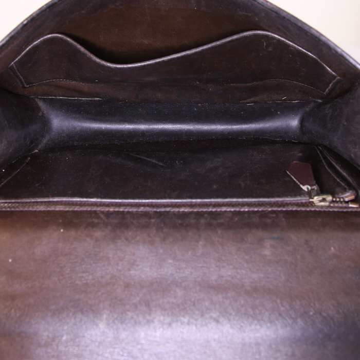 Sac à main Hermes Constance en cuir box marron - Detail D3
