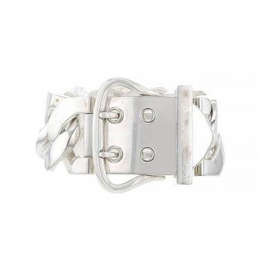 Brazalete Hermès Boucle Sellier talla XL en plata