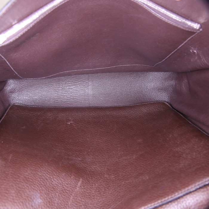 Sac bandoulière Hermès Steve en cuir togo marron - Detail D2
