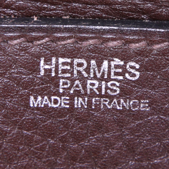 Sac bandoulière Hermès Steve en cuir togo marron - Detail D3